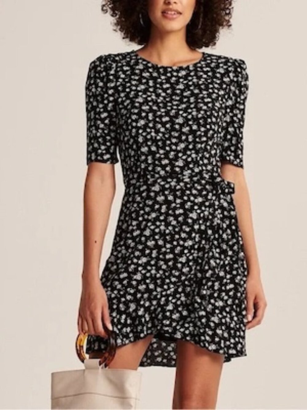 Abercrombie & Fitch Faux floral wrap mini dress Small